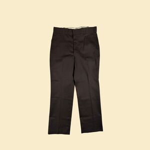 Vintage 70s Unitog pants, size 38x32 brown straight leg poly/cotton slacks, NOS